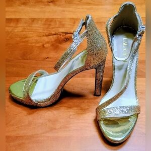 Gold Glitter Women's Heels Size 6-6.5 (EU 37)